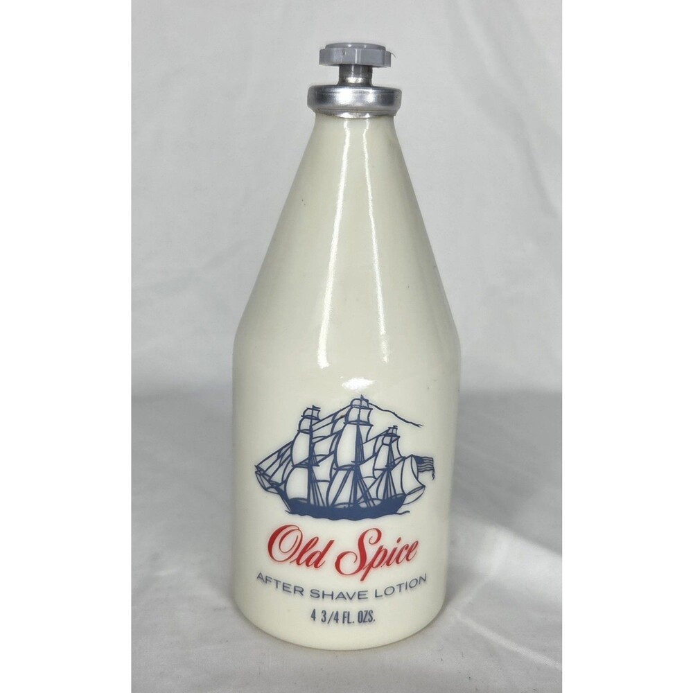 Vtg Old Spice Shulton After Shave Lotion Glass Bottle 4.75 Oz USA Star Cap Full